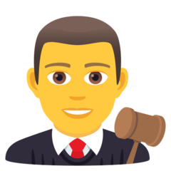 How Man Judge emoji looks on Joypixels.