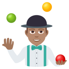 A quoi ressemblent les emoji Jongleur: peau légèrement mate sur Joypixels.