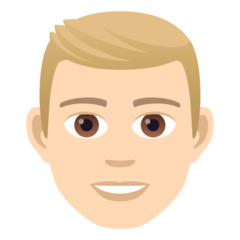 How Man: Light Skin Tone, Blond Hair emoji looks on Joypixels.