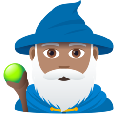 How Man Mage: Medium Skin Tone emoji looks on Joypixels.