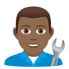 How Man Mechanic: Medium-Dark Skin Tone emoji looks on Joypixels.