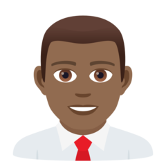 How Man Office Worker: Medium-Dark Skin Tone emoji looks on Joypixels.