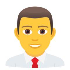 How Man Office Worker emoji looks on Joypixels.