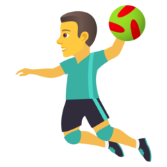 How Man Playing Handball emoji looks on Joypixels.