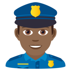 Wie Polizist: mitteldunkle Hautfarbe Emoji auf Joypixels aussieht.