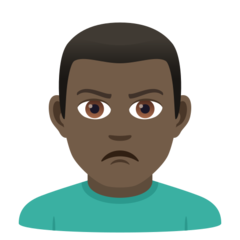 How Man Pouting: Dark Skin Tone emoji looks on Joypixels.