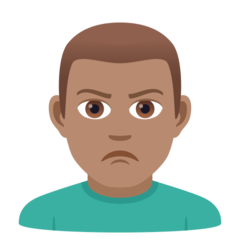 How Man Pouting: Medium Skin Tone emoji looks on Joypixels.