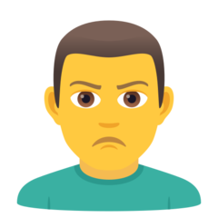 How Man Pouting emoji looks on Joypixels.