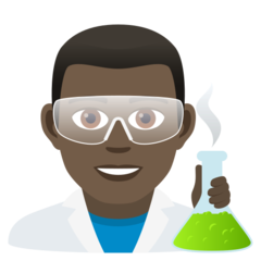 How Man Scientist: Dark Skin Tone emoji looks on Joypixels.