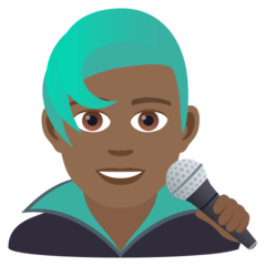 How Man Singer: Medium-Dark Skin Tone emoji looks on Joypixels.