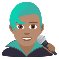 How Man Singer: Medium Skin Tone emoji looks on Joypixels.