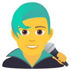 How Man Singer emoji looks on Joypixels.