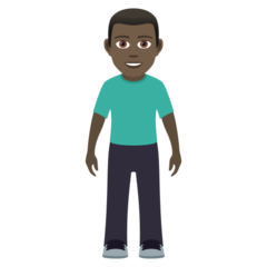 How Man Standing: Dark Skin Tone emoji looks on Joypixels.