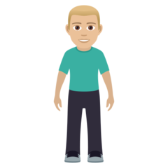 How Man Standing: Medium-Light Skin Tone emoji looks on Joypixels.