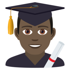 How Man Student: Dark Skin Tone emoji looks on Joypixels.