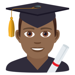 How Man Student: Medium-Dark Skin Tone emoji looks on Joypixels.