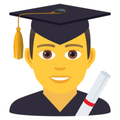 Bagaimana Sarjana pria emoji terlihat di Joypixels.