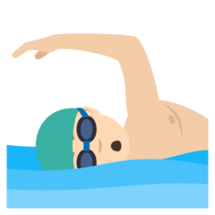 How Man Swimming: Light Skin Tone emoji looks on Joypixels.