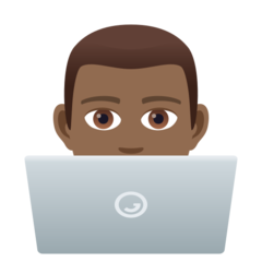 How Man Technologist: Medium-Dark Skin Tone emoji looks on Joypixels.