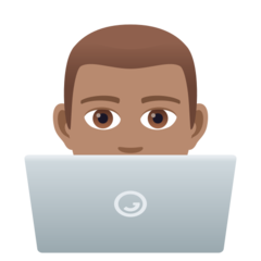 How Man Technologist: Medium Skin Tone emoji looks on Joypixels.