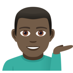 How Man Tipping Hand: Dark Skin Tone emoji looks on Joypixels.