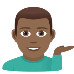 How Man Tipping Hand: Medium-Dark Skin Tone emoji looks on Joypixels.