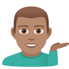 How Man Tipping Hand: Medium Skin Tone emoji looks on Joypixels.