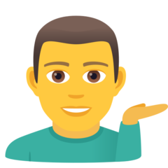 Hur Hjälpande man emoji ser ut på Joypixels.