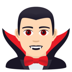 Come Vampiro uomo: carnagione chiara emoji appare su Joypixels.