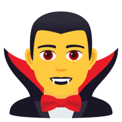 Hur Manlig vampyr emoji ser ut på Joypixels.