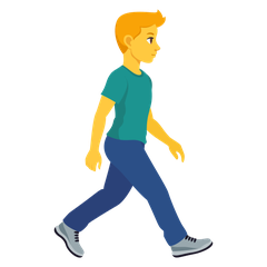 Sağa dönük yürüyen erkek emojisi Joypixels üzerinde nasıl görünüyor.