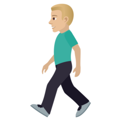 How Man Walking: Medium-Light Skin Tone emoji looks on Joypixels.