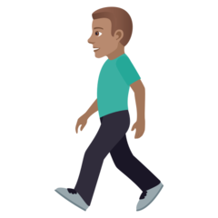 A quoi ressemblent les emoji Homme qui marche: peau légèrement mate sur Joypixels.