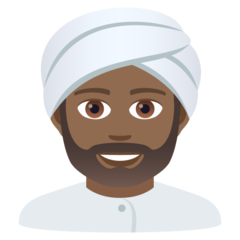 How Man Wearing Turban: Medium-Dark Skin Tone emoji looks on Joypixels.