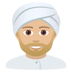 How Man Wearing Turban: Medium-Light Skin Tone emoji looks on Joypixels.