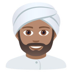 How Man Wearing Turban: Medium Skin Tone emoji looks on Joypixels.