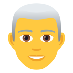 Cómo se ve el emoji Hombre: pelo blanco en Joypixels.