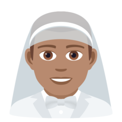 How Man with Veil: Medium Skin Tone emoji looks on Joypixels.