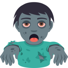 Hoe Mannelijke zombie emoji eruit ziet op Joypixels.