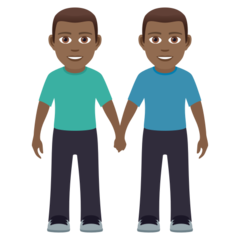 How Men Holding Hands: Medium-Dark Skin Tone emoji looks on Joypixels.