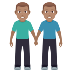 How Men Holding Hands: Medium Skin Tone emoji looks on Joypixels.