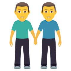 Como o emoji do Dois homens de mãos dadas é exibido no Joypixels.