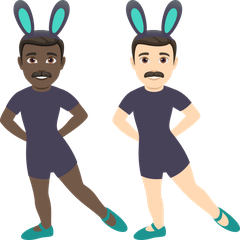 A quoi ressemblent les emoji Hommes avec des oreilles de lapin : peau foncée et peau claire sur Joypixels.