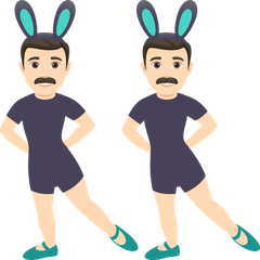 A quoi ressemblent les emoji Hommes avec des oreilles de lapin : peau claire sur Joypixels.