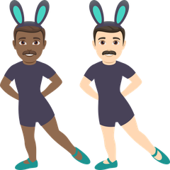 A quoi ressemblent les emoji Hommes avec des oreilles de lapin : peau mate et peau claire sur Joypixels.