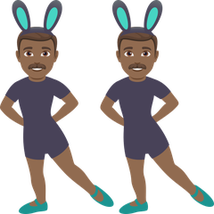 A quoi ressemblent les emoji Hommes avec des oreilles de lapin : peau mate sur Joypixels.