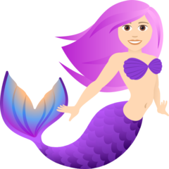 How Mermaid: Light Skin Tone emoji looks on Joypixels.