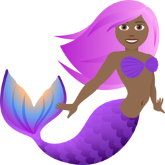 How Mermaid: Medium-Dark Skin Tone emoji looks on Joypixels.