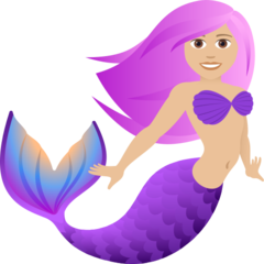 A quoi ressemblent les emoji Sirène: peau moyennement claire sur Joypixels.