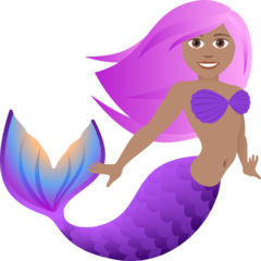 A quoi ressemblent les emoji Sirène: peau légèrement mate sur Joypixels.